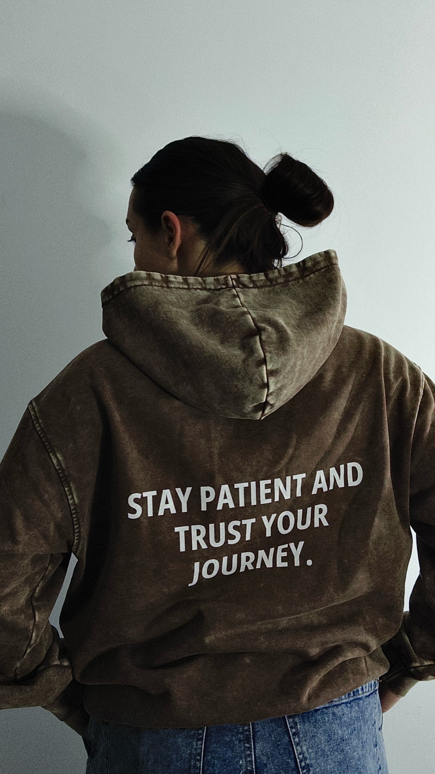 " STAY PATIENT " WASHED OVERSZIDE HOODIE
